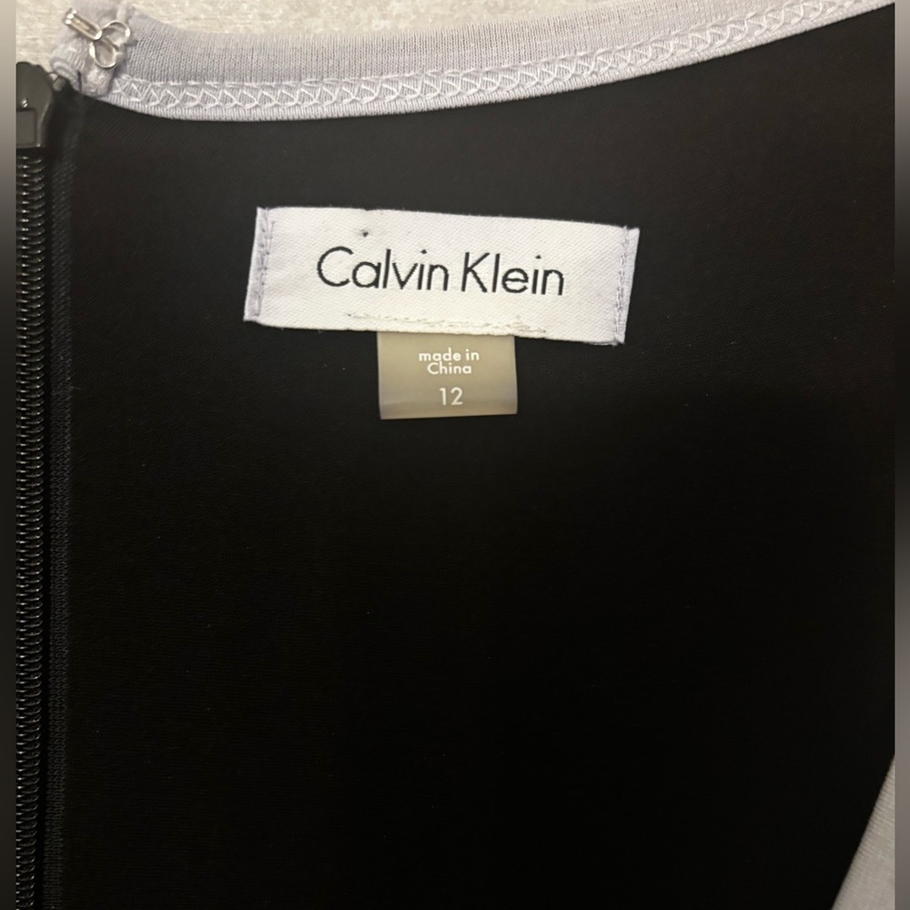 Calvin Klein Black and white bodycon wrap Dress - size 12 - Picture 2 of 7